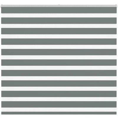 Image of vidaXL Zebra Blind Dark Grey 165x100 cm Fabric Width 160.9 Polyester