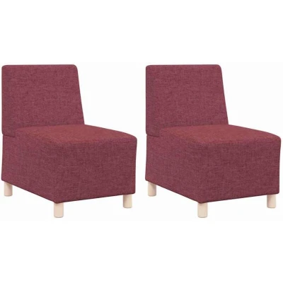 Image of vidaXL Sofa Chair 2 pcs Red 55 x 74 82 cm Fabric