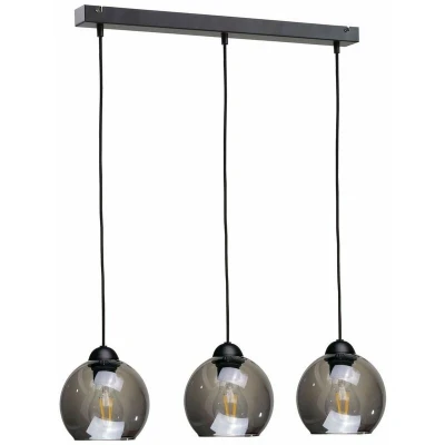 Image of Yuno Bar Pendant Ceiling Light Black, 60cm, 3x E27