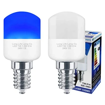 Image of 2 x 1.5w Blue LED Pygmy Light Bulb E14 SES