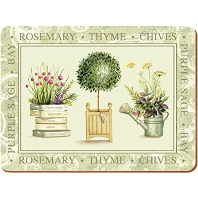 Image of Creative Tops Set of 4 Topiary Extra Large Cork backed Placemats, Multi colour, Placemats