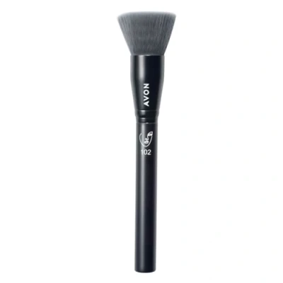 Image of Avon Flat Buffing &amp; Stippling Brush, for Applying and Foundation Even Coverage a Flawless Finish, Vegan Friendly with Handle Made from Recycled Plastic.