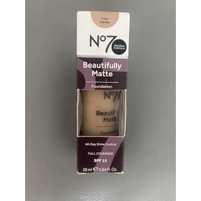 Image of No7 Beautifully Matte Foundation 30ml Original Formula cool vanilla