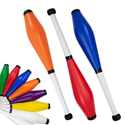 Image of Juggle Dream Trainer Street Juggling Club Set of 3 Great Clubs for Beginners and Advanced Jugglers (Blue, Orange, Red)