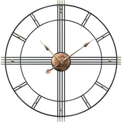 Image of vidaXL Wall Clock Black Ø60 cm Iron