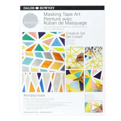 Image of Daler Rowney Simply Masking Tape Painting Creative Set, DIY, Fun Activity, Make Your Own Art, Ideal as Gifts for Entry Level Artists &amp; Hobbyists
