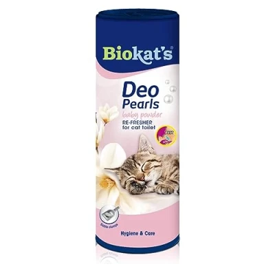 Image of Biokatʼs Deo Pearls Baby Powder Scented Cat Litter Additive for Freshness and Solid Clumps in the Tray 1 Tubes (1 X 700 g)