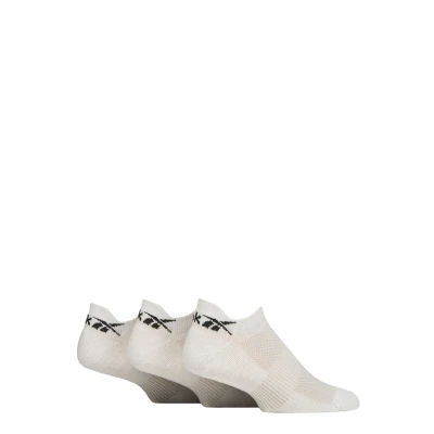 Image of Mens and Women&#039;s 3 Pair Reebok Essentials Cotton Trainer Socks White 4.5 6 UK