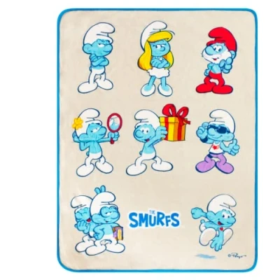 Image of Franco Collectibles Smurfs Bedding Super Soft Micro Raschel Throw, 46 in x 60 in, (Official Licensed Product)