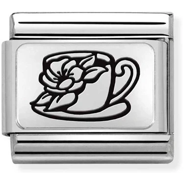Image of Nomination Classic Silver Cup Flowers &amp; Nature Charms