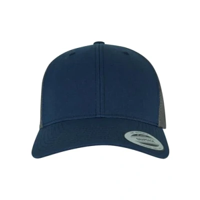 Image of Flexfit 6606t retro Trucker 2 Tone Baseball Cap, Navy/greyishbrown, One Size