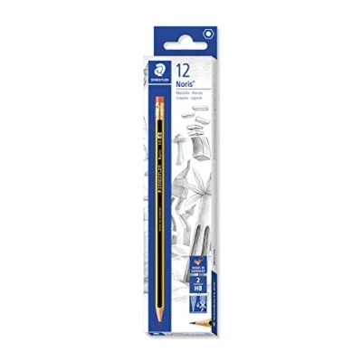 Image of STAEDTLER 122 HB Noris Graphite Pencils with Eraser Tip (Box of 12)