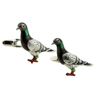 Image of Pigeon Cufflinks Presented in a Cufflink Box