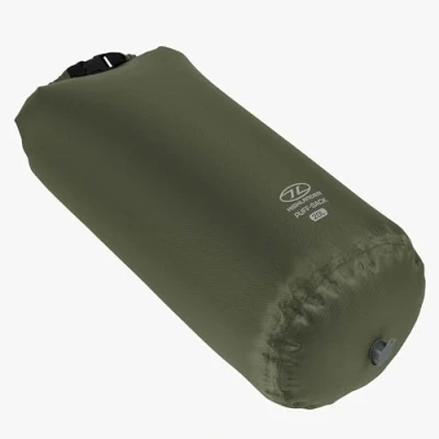 Image of Highlander Puff Sack Inflation Dry Bag, Air Hand Pump, 20L, Olive Green