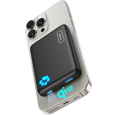 Image of INIU Magnetic Power Bank, Qi2 Certified 30W 10000mAh Mini Wireless Portable Charger &amp; Battery Pack with USB C Input Output, Fast Charging for Travel, Only iPhone 16/15/14/13/Pro/Max Series