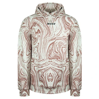 Image of Nicce Logo Pullover Long Sleeve Mens White Pink Ash Hoodie 211 1 02 0338