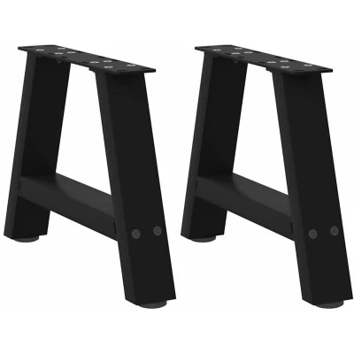 Image of vidaXL Coffee Table Legs A Shaped 2 pcs Black 40x(30 31) cm Steel