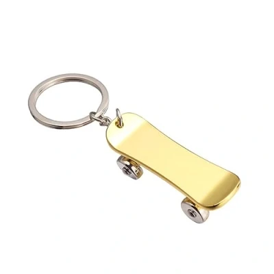 Image of NISCAYA Cute Skateboard Keychain Pendant Interesting Simulation Scooter Keyring Can Gliding Metal Key Ring Chain Skate Lovers Gift