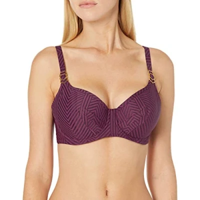 Image of Fantasie Long Island FS6901 Underwired Padded Balcony Bikini Top Vino 36H CS