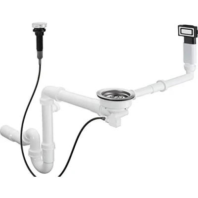 Image of hansgrohe 43931800 Automatic Waste and Overflow Set for Single Bowl, Multicolor