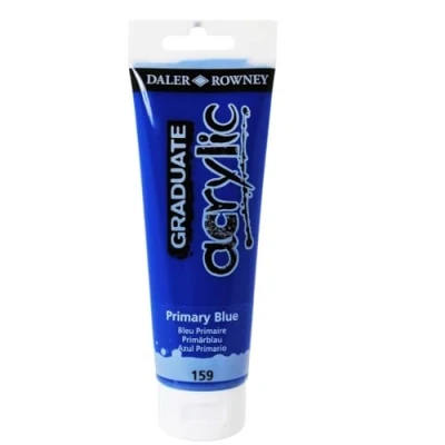 Image of Daler Rowney Graduate Acrylic Paint, Plastic Tube, 4oz 120 ml, Primary Blue