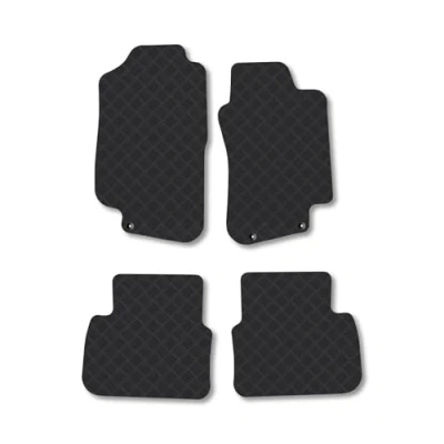 Image of Rubber Car Mats Compatible with Saab 9 5 (1997 2002) Tailored Fit Floor Set Accessory Black Custom 4 Pieces Clips Anti Slip Backing, Heavy Duty &amp; Waterproof