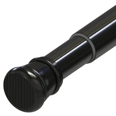 Image of Curtain Poles No Drilling Adjustable Shower Extendable Anti Slip Ends Tension Rod for Pole Wardrobe,Bathroom(Black,73 175cm/1pc)