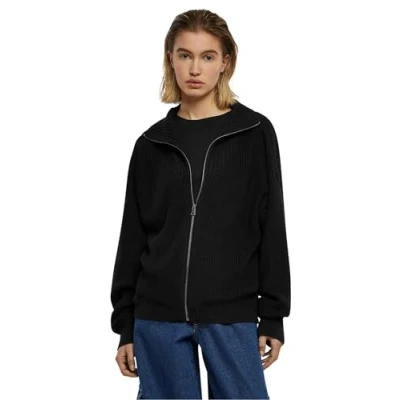 Image of Urban Classics ZIP Cardigan, Women&#039;s, Size: XL, Black
