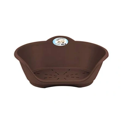Image of World of pets Dog bed basket pet cat puppy heavy duty plastic waterproof small brown