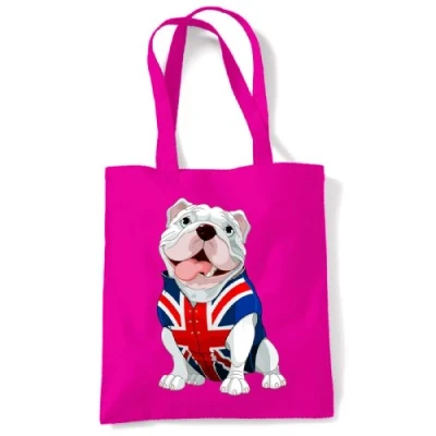 Image of British Bulldog Tote / Shoulder Bag (Hot Pink)