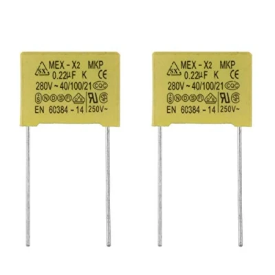 Image of BOJACK 0.22 uF 280 V Safety Capacitors MEX X2 MKP Suppression of differential mode interference capacitors(Pack 2 Pcs)