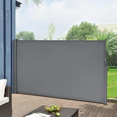Image of Side awning &#039;Mulhacén&#039; 160 x 300 cm Medium grey Screen Sun &amp; wind protection