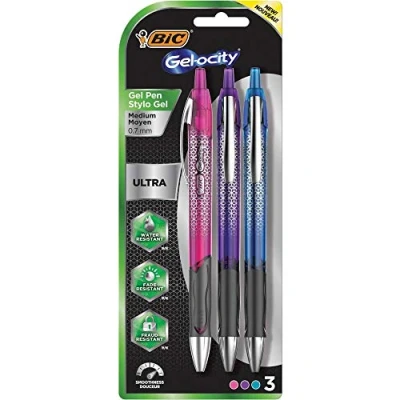 Image of BIC BICRGUAP31AST 0.7 mm Gel ocity Pen Pack of 3