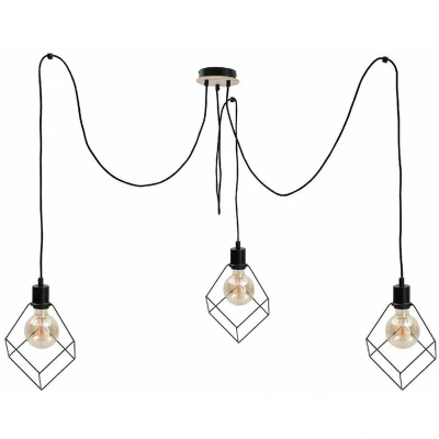 Image of Ruben Cluster Pendant Ceiling Light Wood, 3x E27