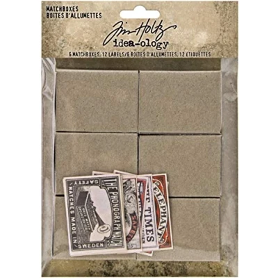 Image of Tim Holtz IDEA ology TH94050 MATCHBOXES OLOG W/Labels, Match Boxes, One Size