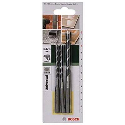 Image of Bosch DIY 3 pc Mutipurpose Drill Bit Set (SDS Quick, Ø 5/6/8 mm, Accessories Drivers)