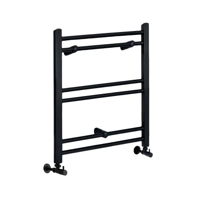 Image of Milano Nero Black Straight Bar Heated Towel Rail 600mm x 400mm
