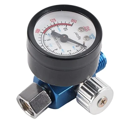 Image of 1/4&quot; Spray Paint Gun Air Pressure Regulator Gauge Pneumatic Tool Accessories