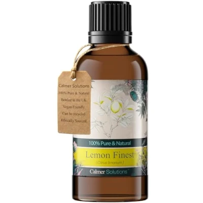 Image of Calmer Solutions Lemon 50ml Skin, Fungal infections, Refreshing, Clarity Pure 100% UK Sourced Natural Essential Oils Professional or Home use Diffusers, Humidifiers, Candles &amp; More