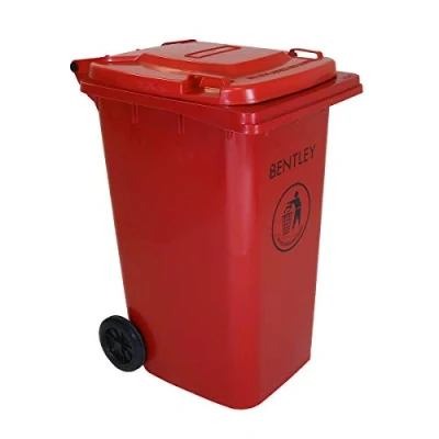 Image of Charles Bentley 240 Litre Red Wheelie Bin Weatherproof and durable, manufactured from high density polyethylene