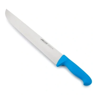 Image of Arcos Series 2900 Butcher Knife Steak Blade Nitrum Stainless Steel 14&quot; Handle Polypropylene Blue Color