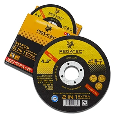 Image of PEGATEC Cut Off Wheels 6 Pack, 115x1.0x22.2mm Ultra Thin 4 1/2 Cutting Wheels, Metal Stainless Steel Disc for Angle Grinders，General Purpose