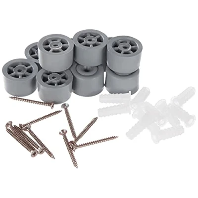Image of Sysfix 2310503 Rubber Door Stopper with Screw No. 5 Pack of 10 Plugs and Screws, Grey