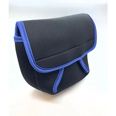 Image of Olax Slotted Neoprene Fishing Spinning Reel Pouch, Cover, Protective Case, Medium, 16cmx16cmx5.5cm