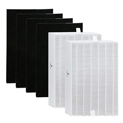 Image of HPA100 HEPA Premium Replacement Filters Compatible with Honeywell Air Purifier,1 + 4 Precut Activated Carbon Pre Filters,Replacement for Part HRF R1,HRF R2,HRF R3
