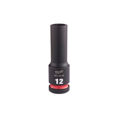 Image of Milwaukee Shockwave Socket 1/2 Hex Long 12mm 4932480330