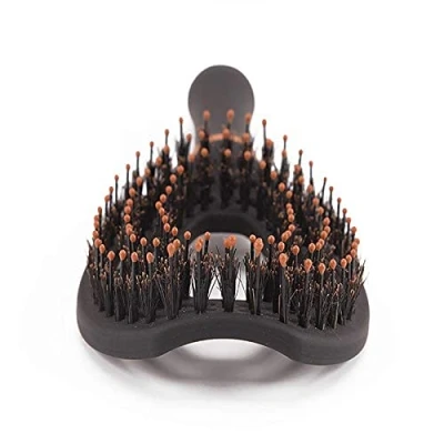 Image of Flair Brush &#039;Knot Not Now&#039; Vent Boar Bristle &amp; Nylon Pin Detangling Curved Hair with Soft Touch Handle for Blow Drying