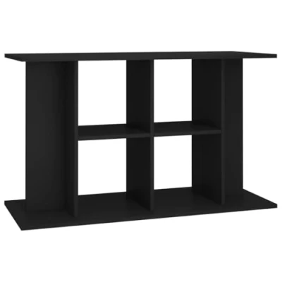 Image of vidaXL Aquarium Stand in Black Engineered Wood Sturdy Fish Tank with Multiple Storage Tiers, Moisture Resistant