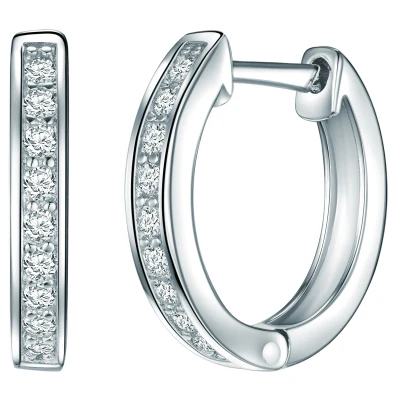 Image of Rafaela Donata Female 925/ Sterling Silver Facetted Zirconia (CZ) Hoop Earring