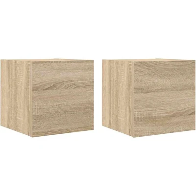 Image of vidaXL Wall Mounted TV Cabinets 2 pcs Sonoma Oak 30.5x30x30 cm